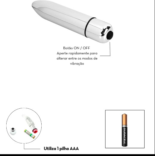 Cápsula vibratória bala metalizado 