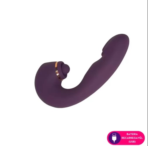 Vibrador estimulador 3 em 1 com formato de glande