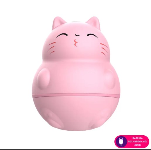 Vibrador formato de gatinho estimulador língua mágica