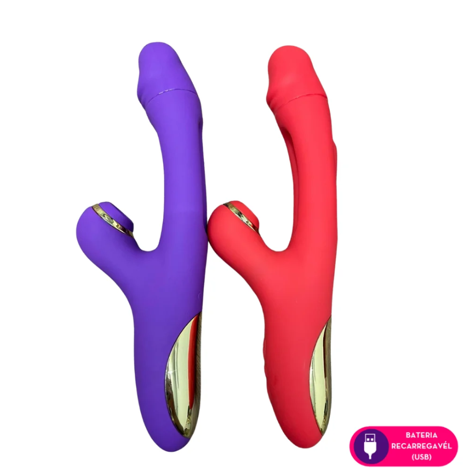 Vibrador Estimulador Clítoriano Ondas Pressão Língua Movimento de Vai e Vem