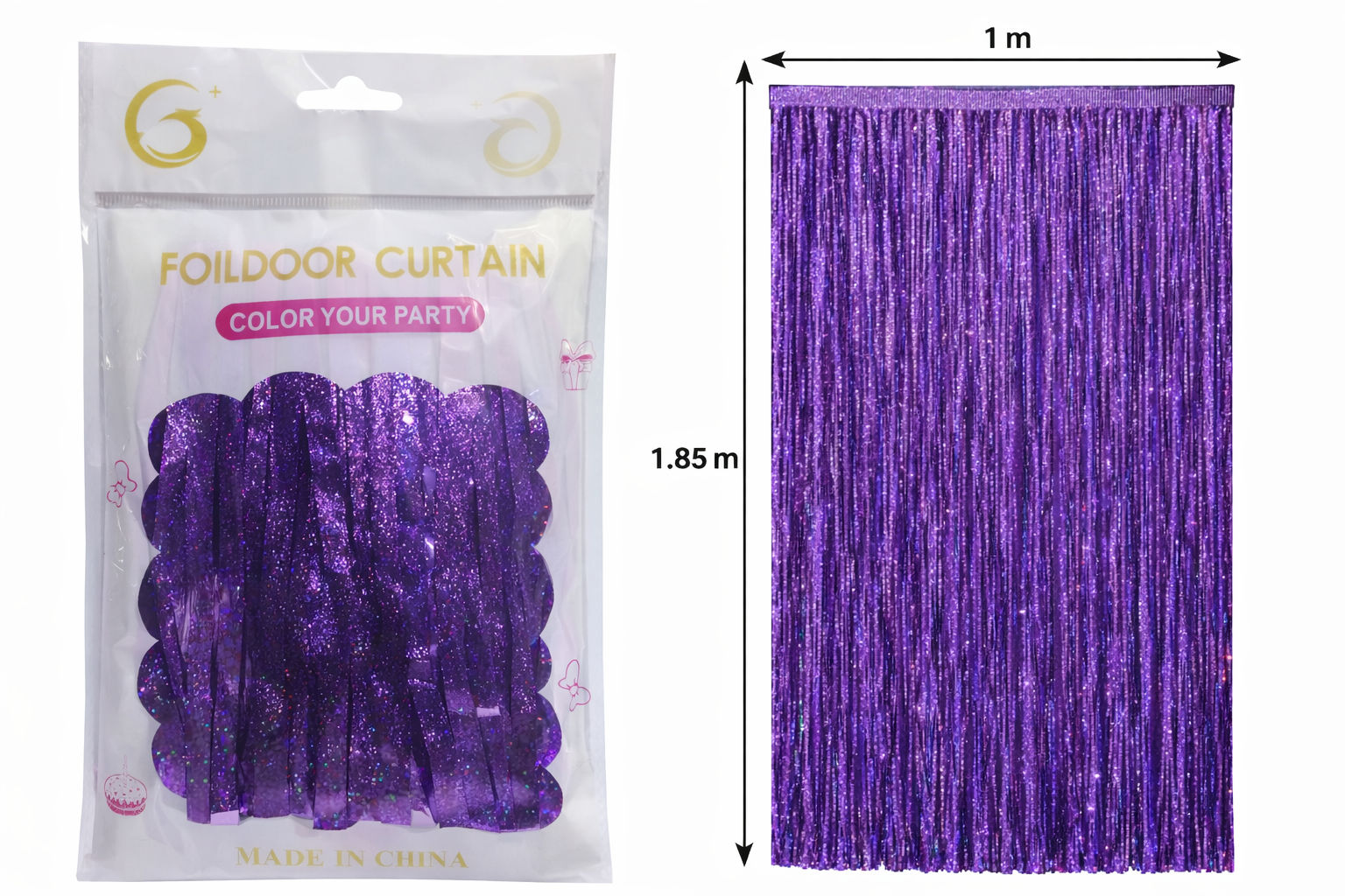 Cortina de Fiesta - Tornasol Morada