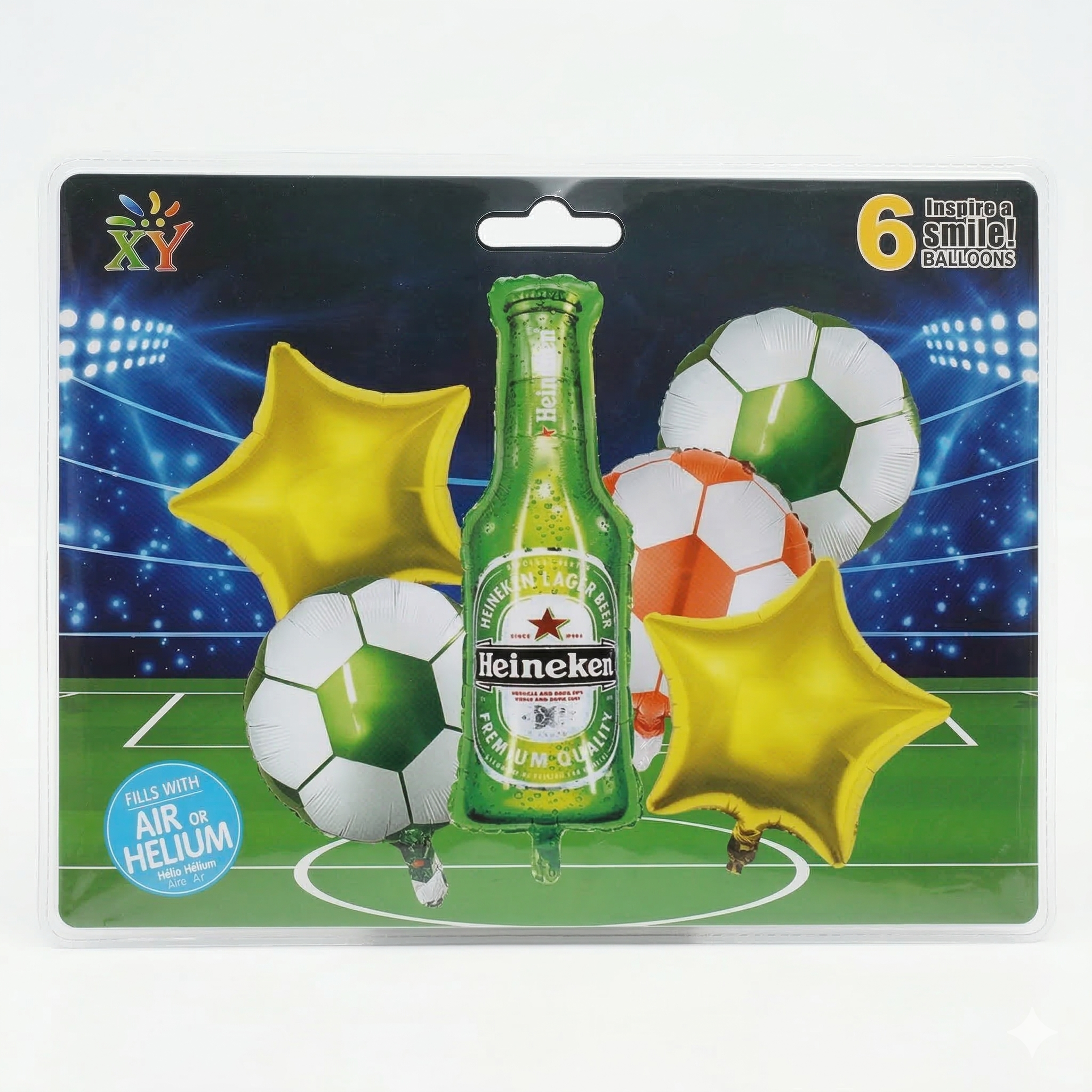 Bouquet de 6 Globos - Cerveza Heiniken