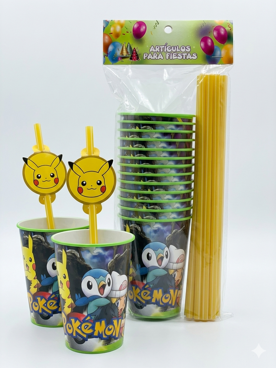 Paquete de 12 Vasos - Pokémon - incluye sorbetes