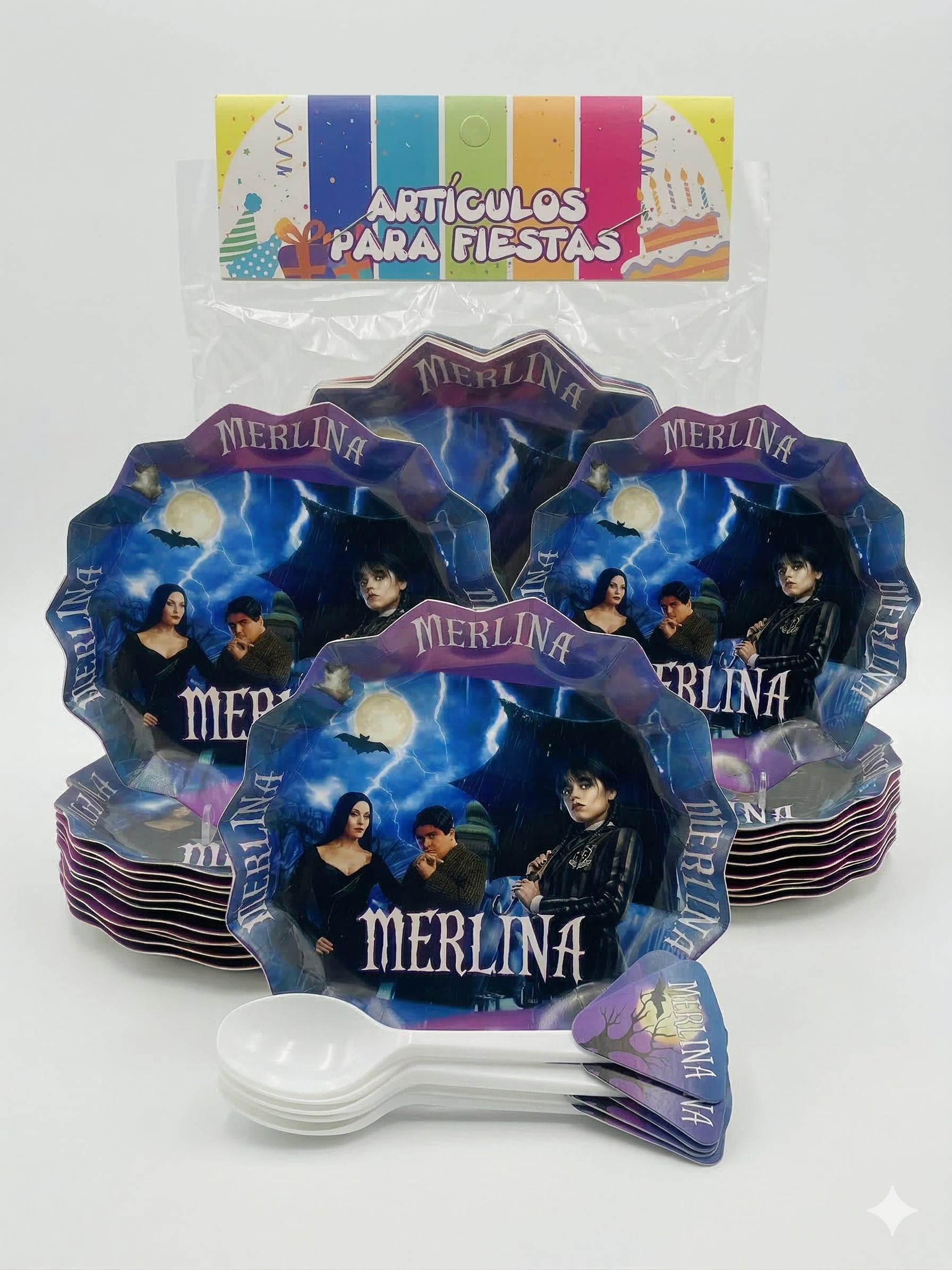 Set de 12 Platos y cucharitas - Fiesta Merlina