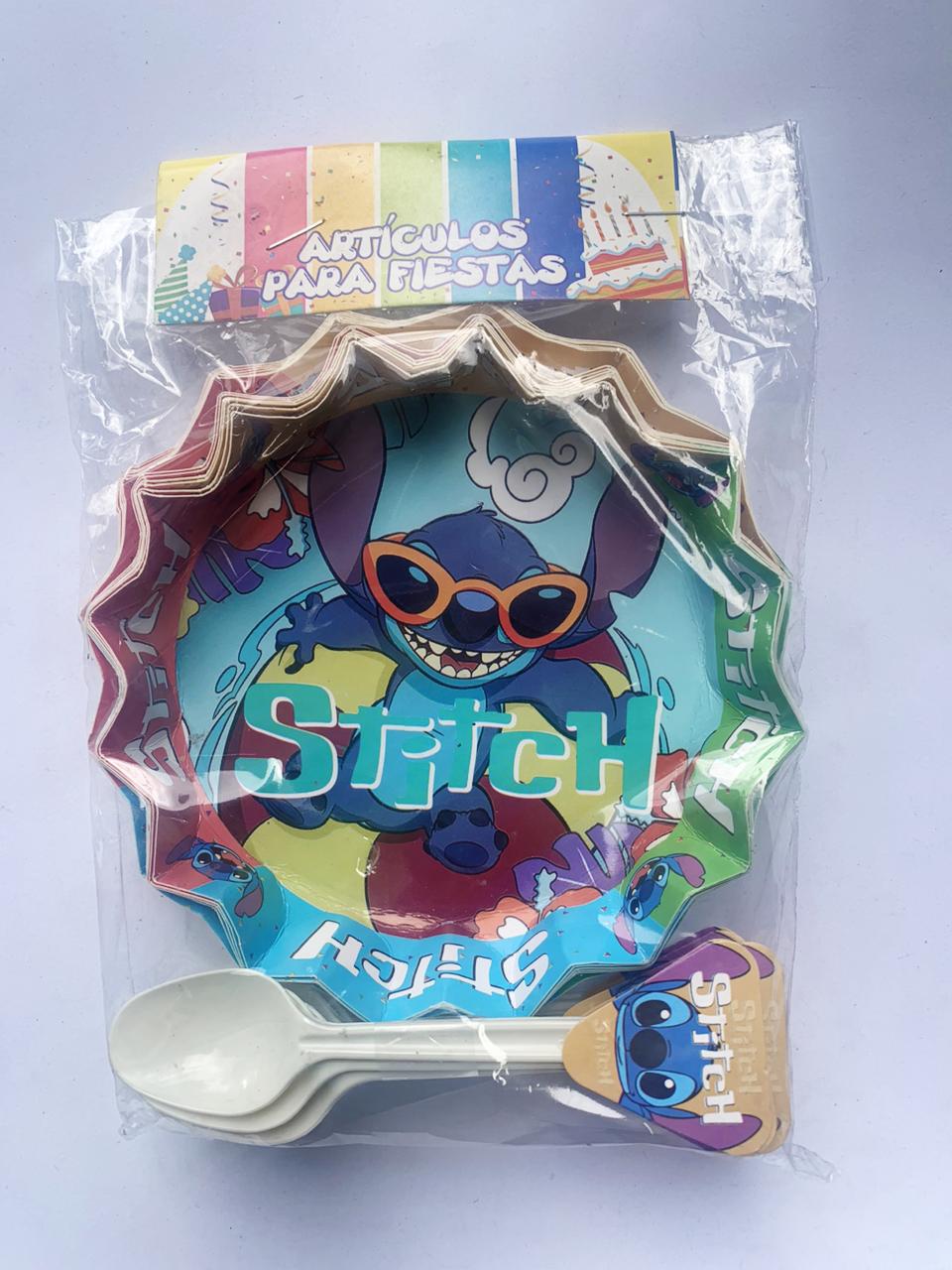 Set 12 Platos y cucharitas - Fiesta Stitch
