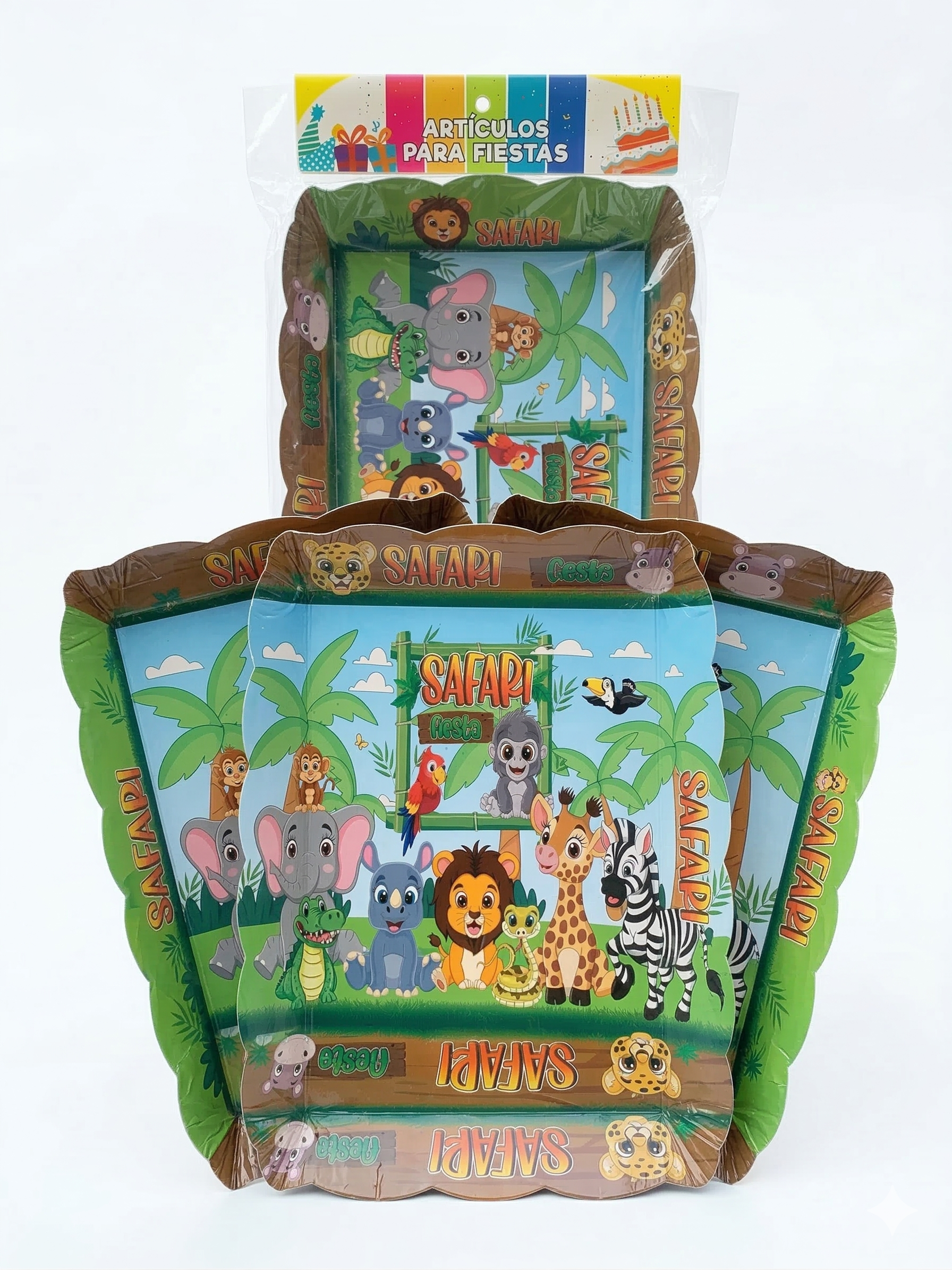 Set de 4 Bandejas para bocaditos - Fiesta Safari