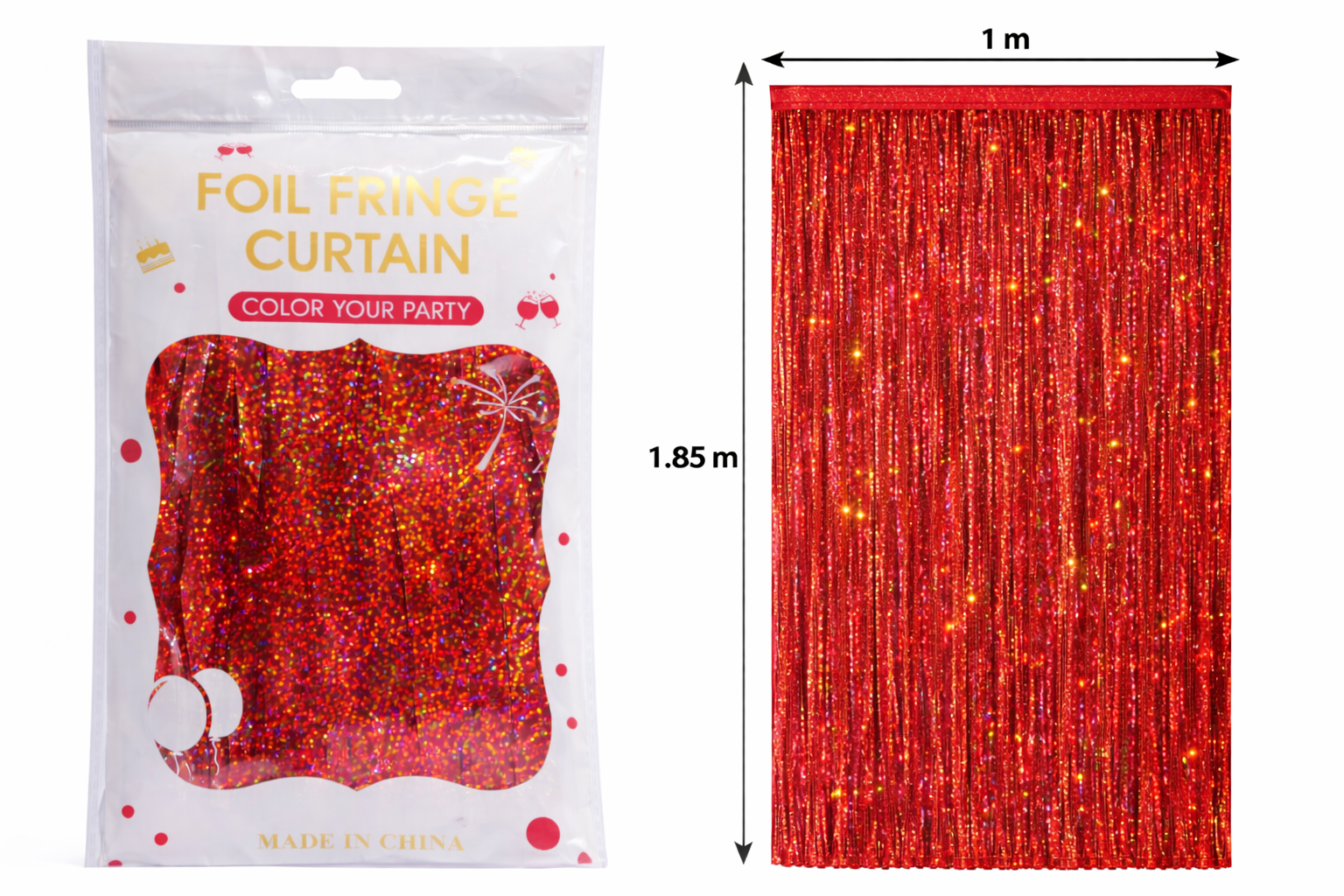 Cortina de Fiesta - Tornasol Roja