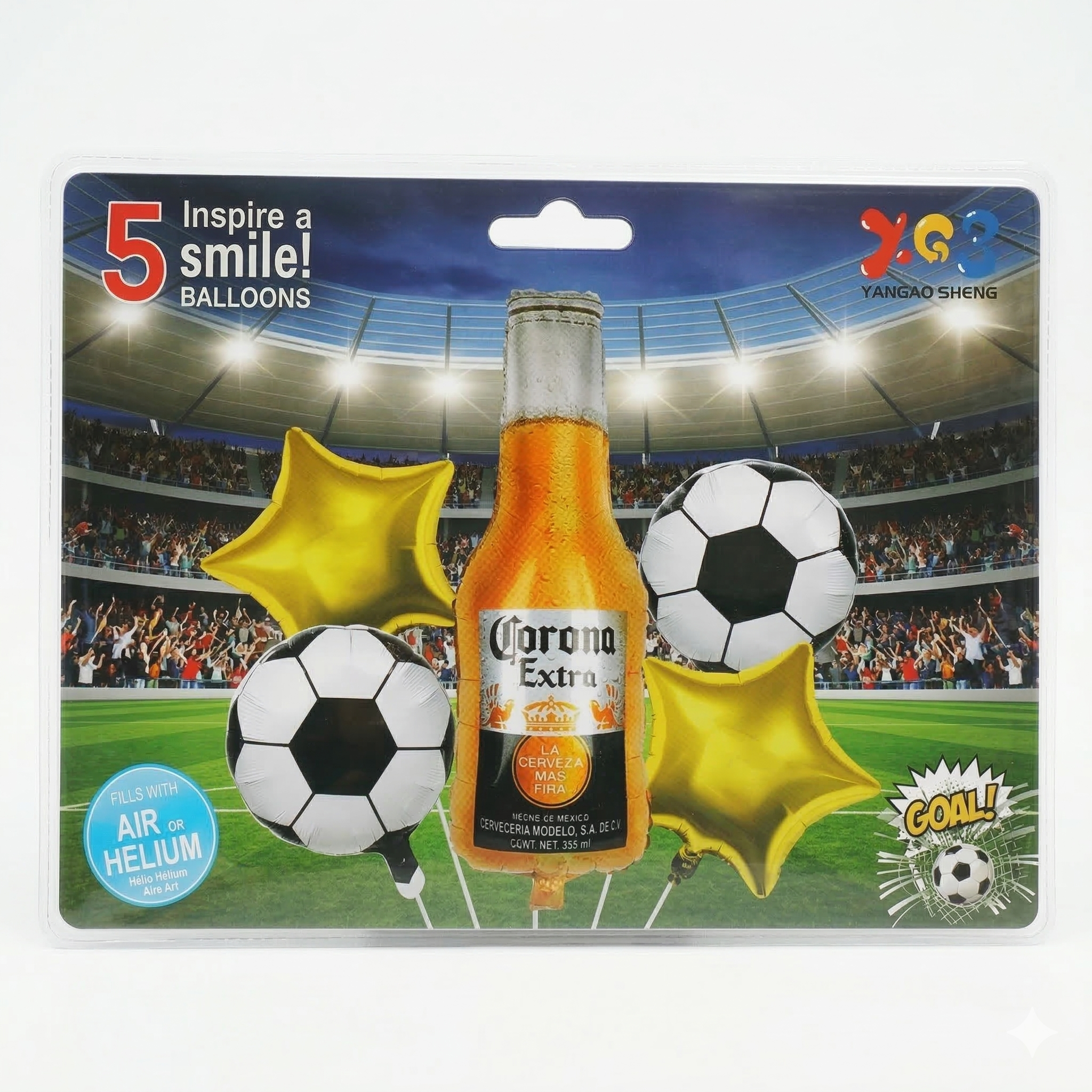 Bouquet de 5 Globos - Cerveza corona