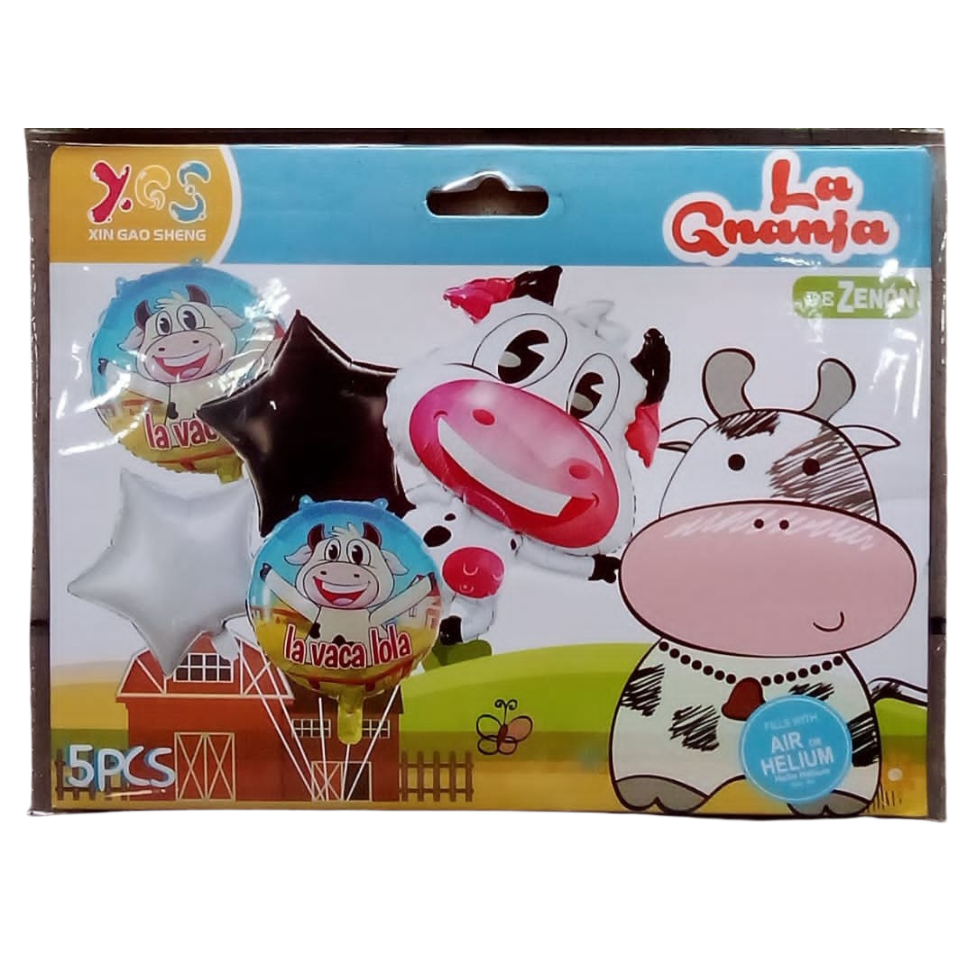 Bouquet de 5 Globos Vaca Lola