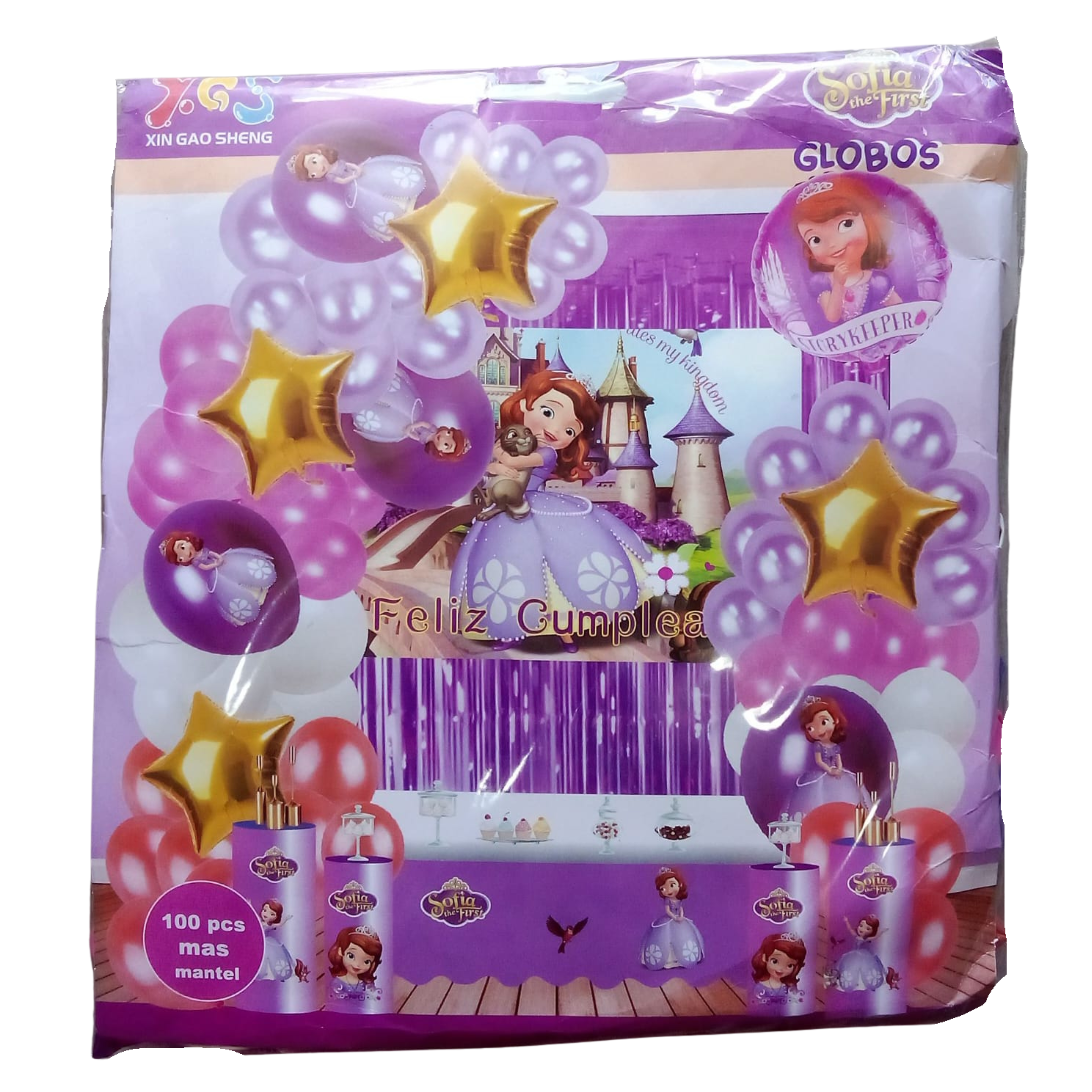Kit de Decoración - Princesa Sofía - 100 pzs incluye mantel