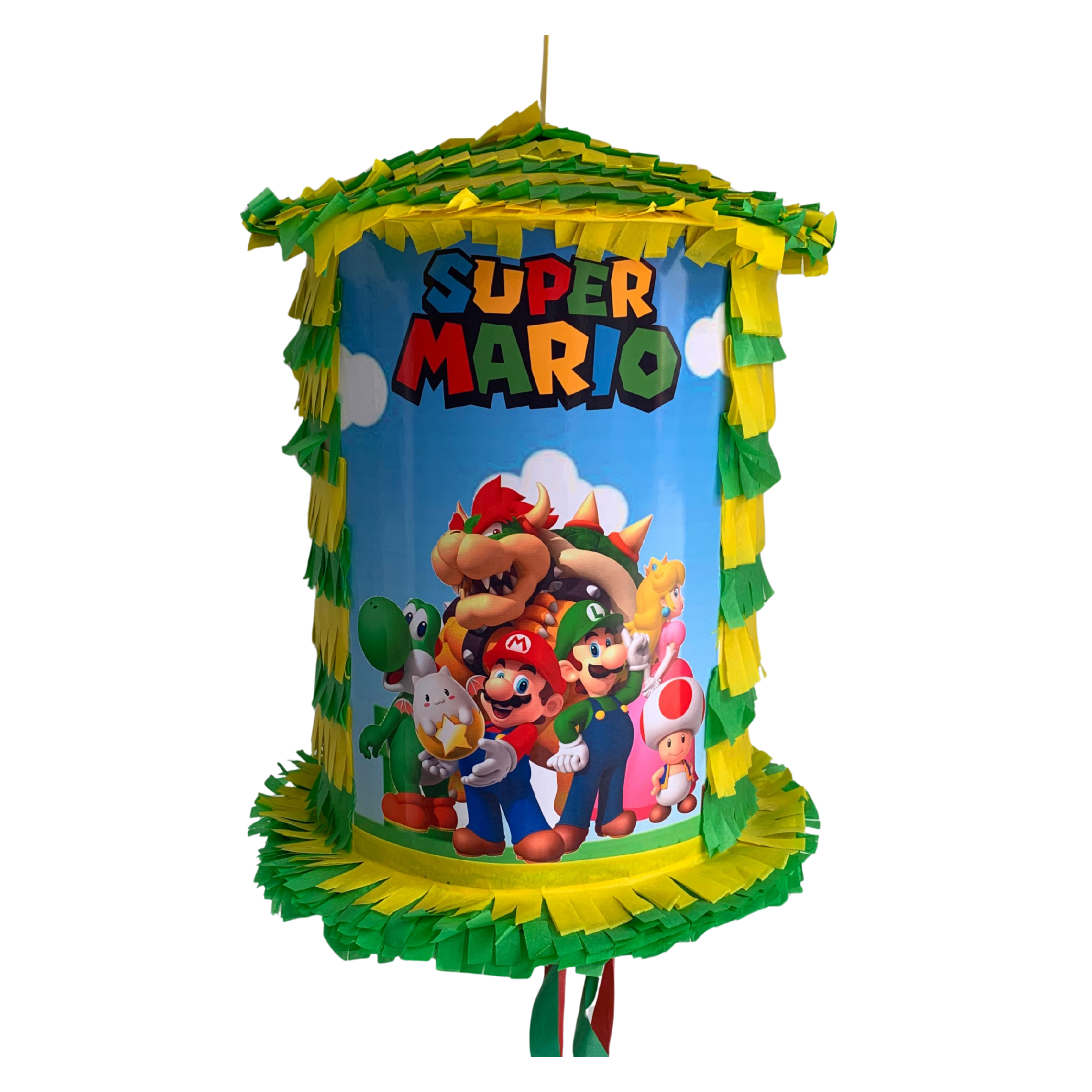 Piñata Super Mario Bros - Diseño en forma de cilindro