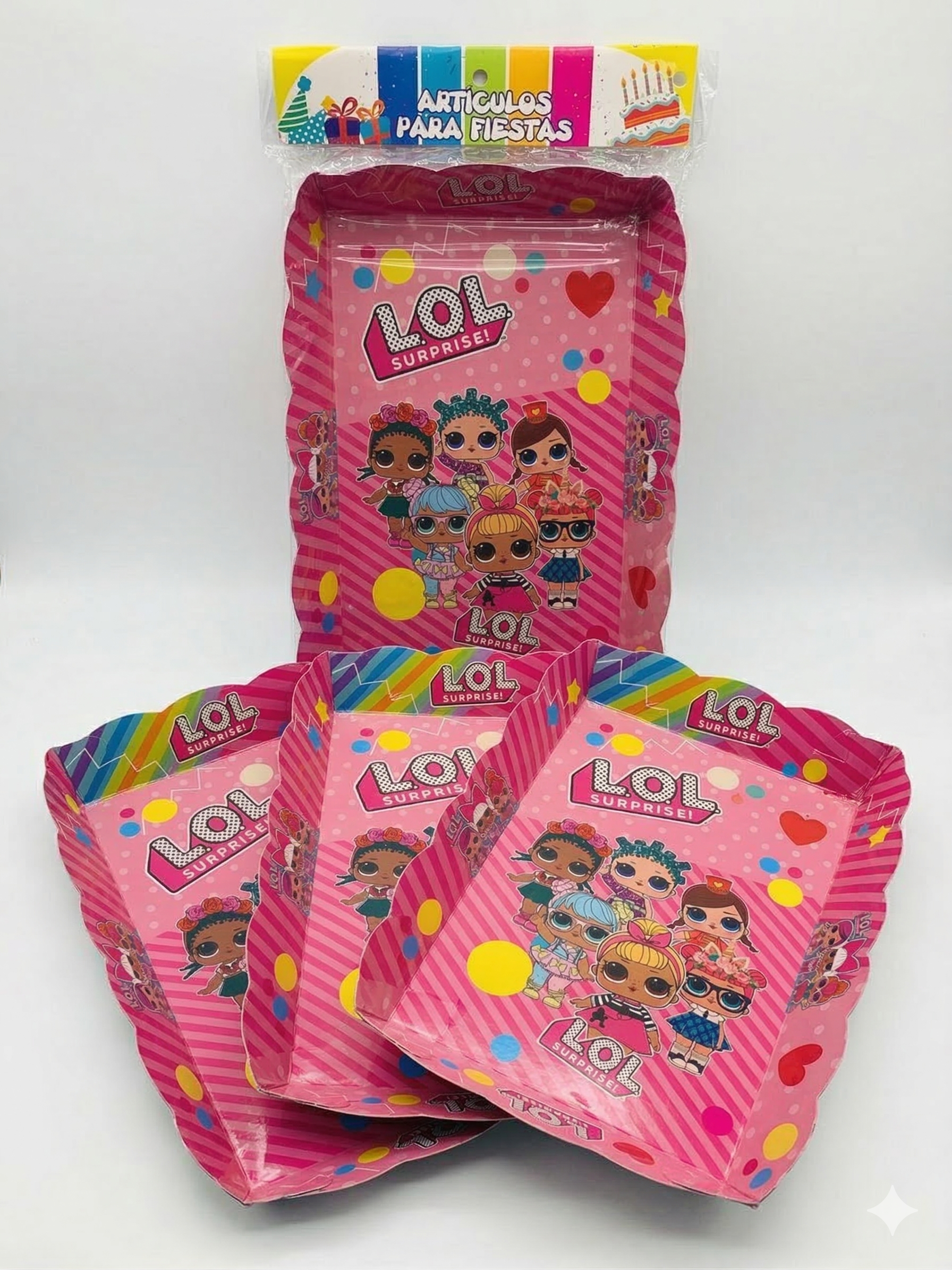 Paquete de 4 bandejas para bocaditos - Fiesta LOL Surprise