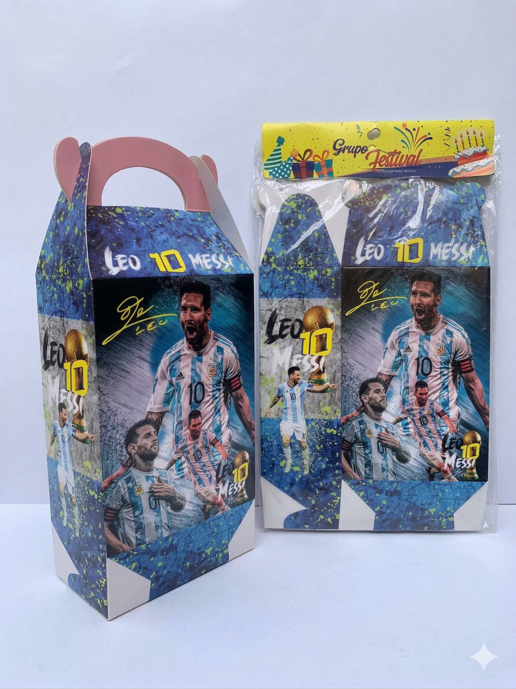 Set de 12 Cajas Sorpresa Fiesta Leo Messi