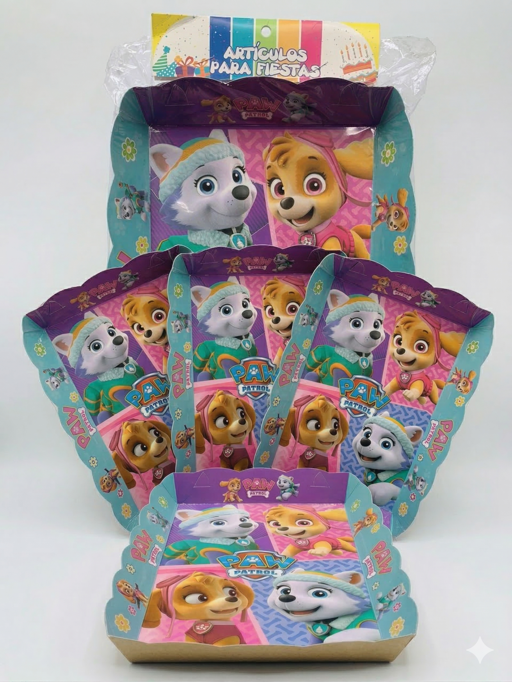 Paquete de 4 Bandejas - Fiesta SKAY Paw patroll