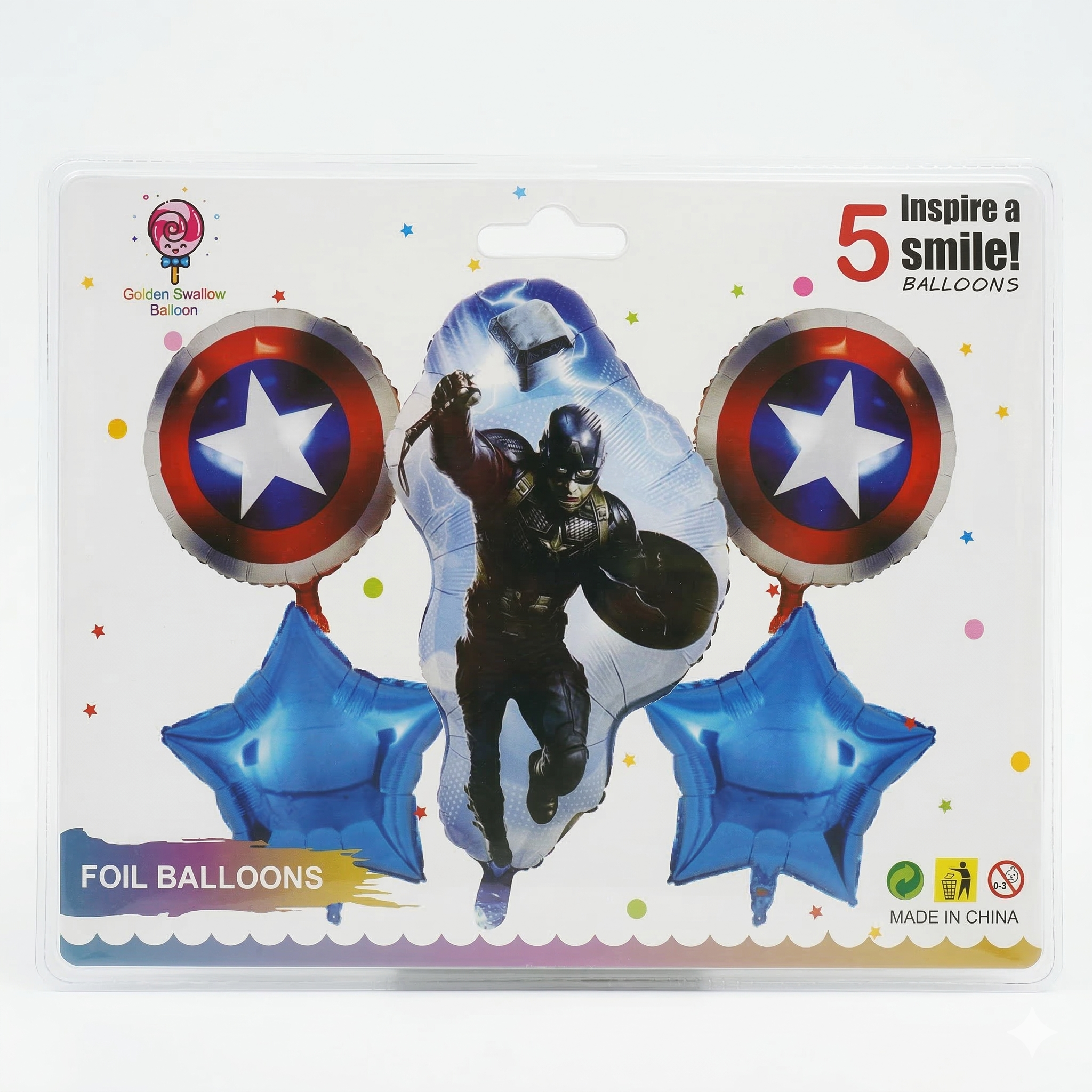 Bouquet de 5 Globos - Capitán América