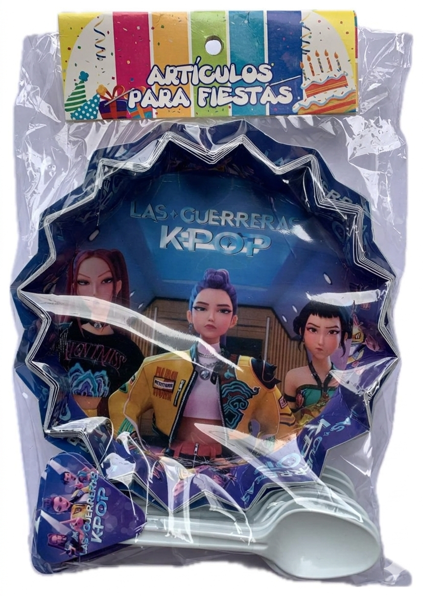Platos tematica Las Guerreras K-Pop x 12 unidades