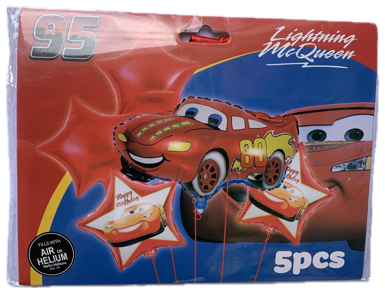 Bouquet de 5 Globos - Rayo McQueen CARS