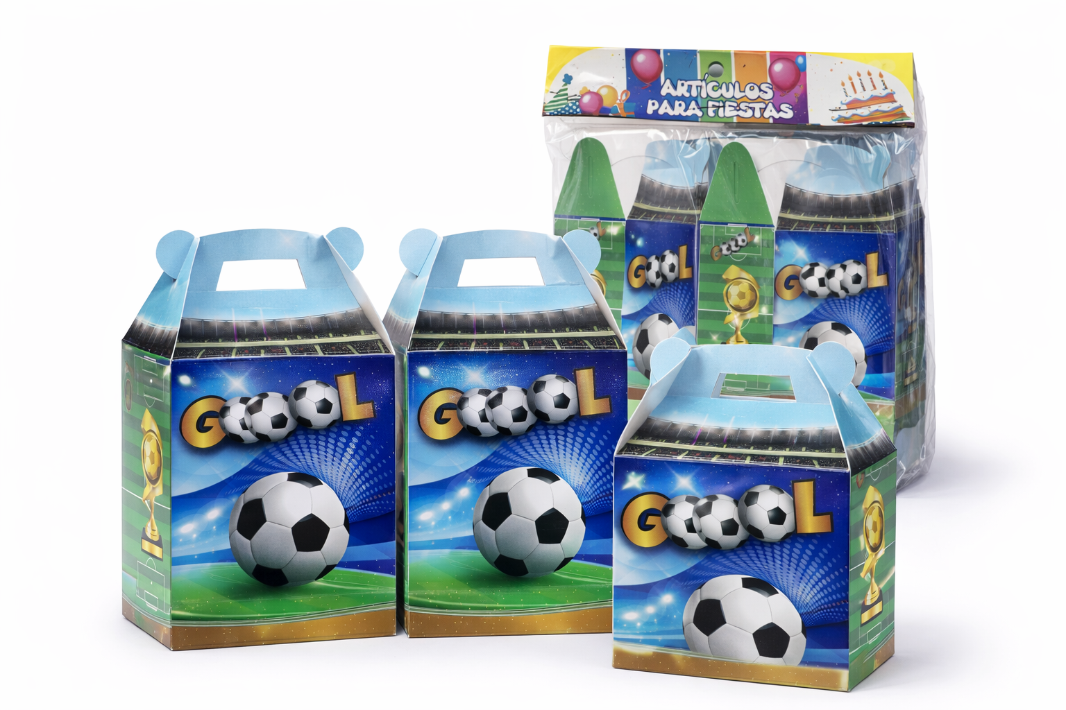 Cajas sorpresa tematica Fútbol - 12 unid