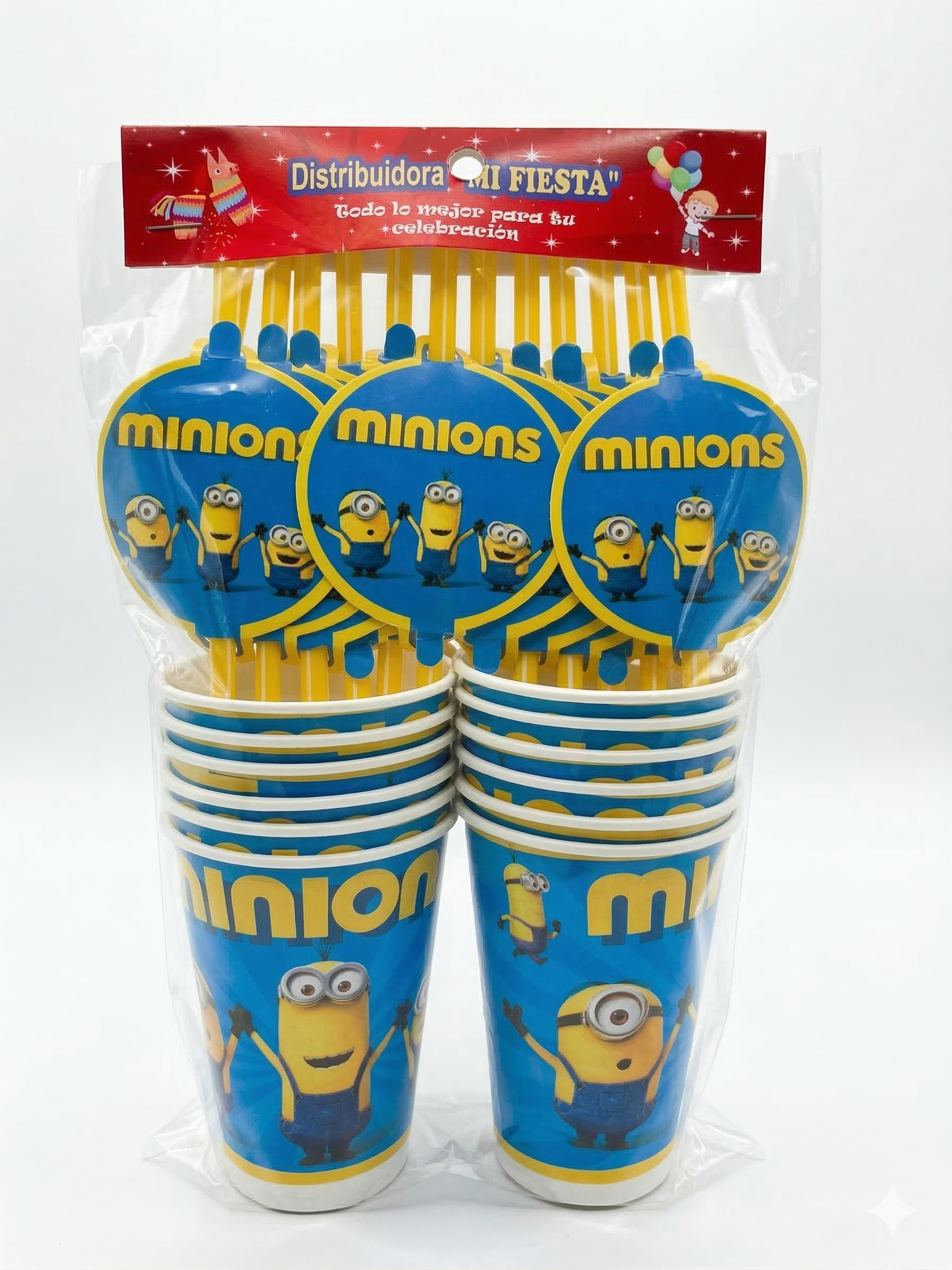 Paquete de 12 Vasos y sorbetes - Fiesta Minions