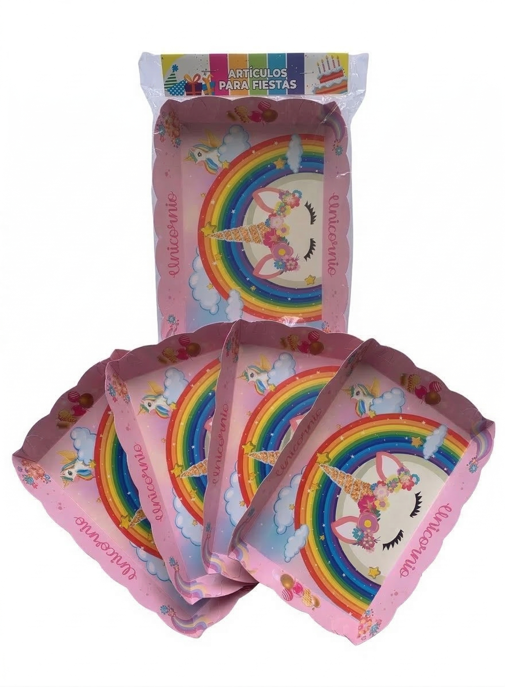 Paquete de 4 Bandejas para bocaditos - Fiesta Unicornio