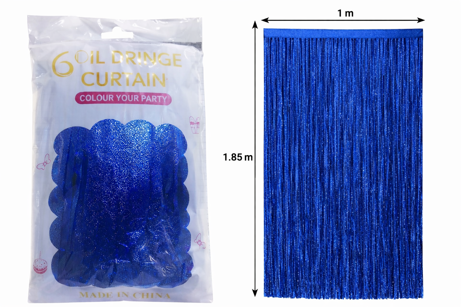 Cortina de Fiesta - Cromada Azul 