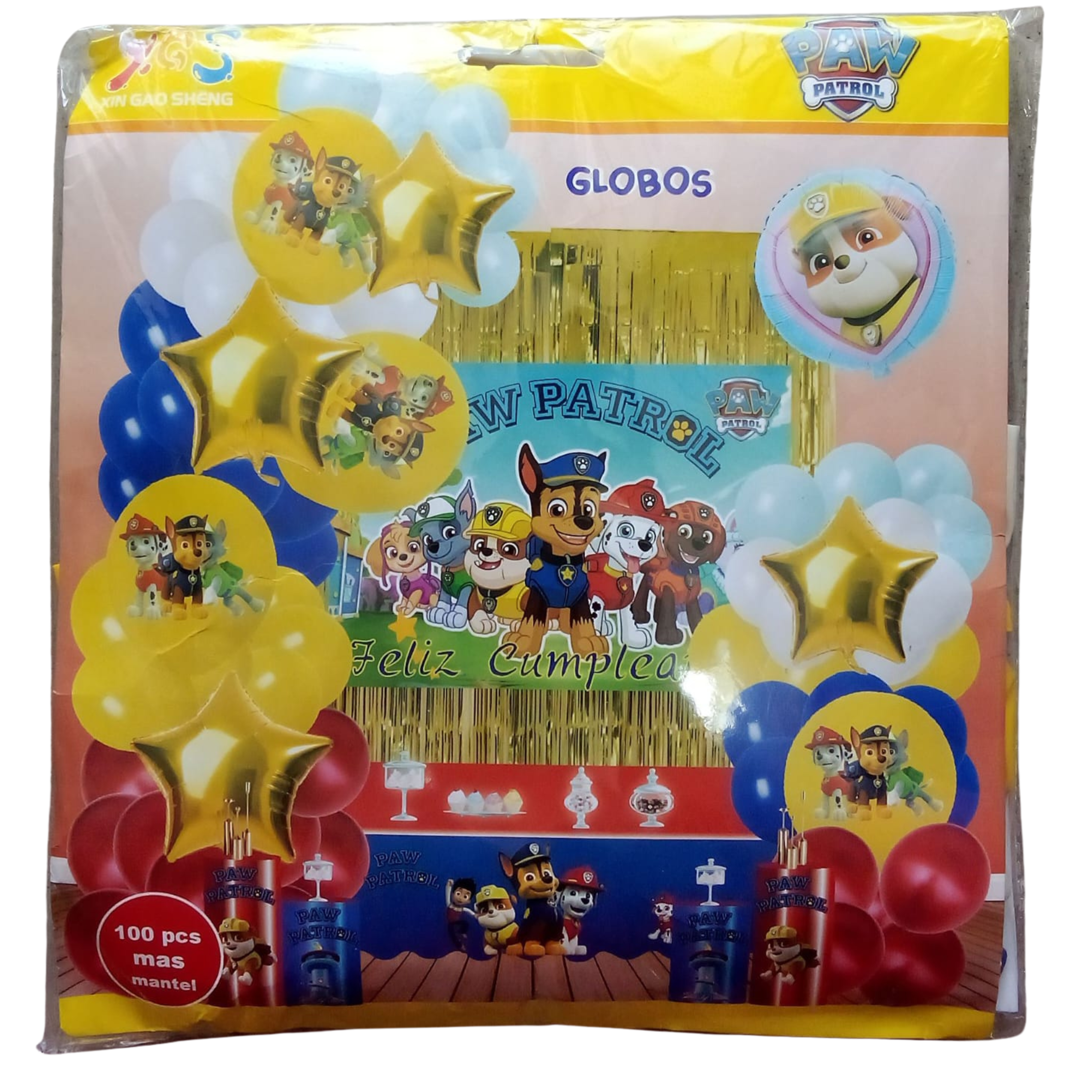 Kit de Decoración Paw Patrol 100 pzs incluye mantel