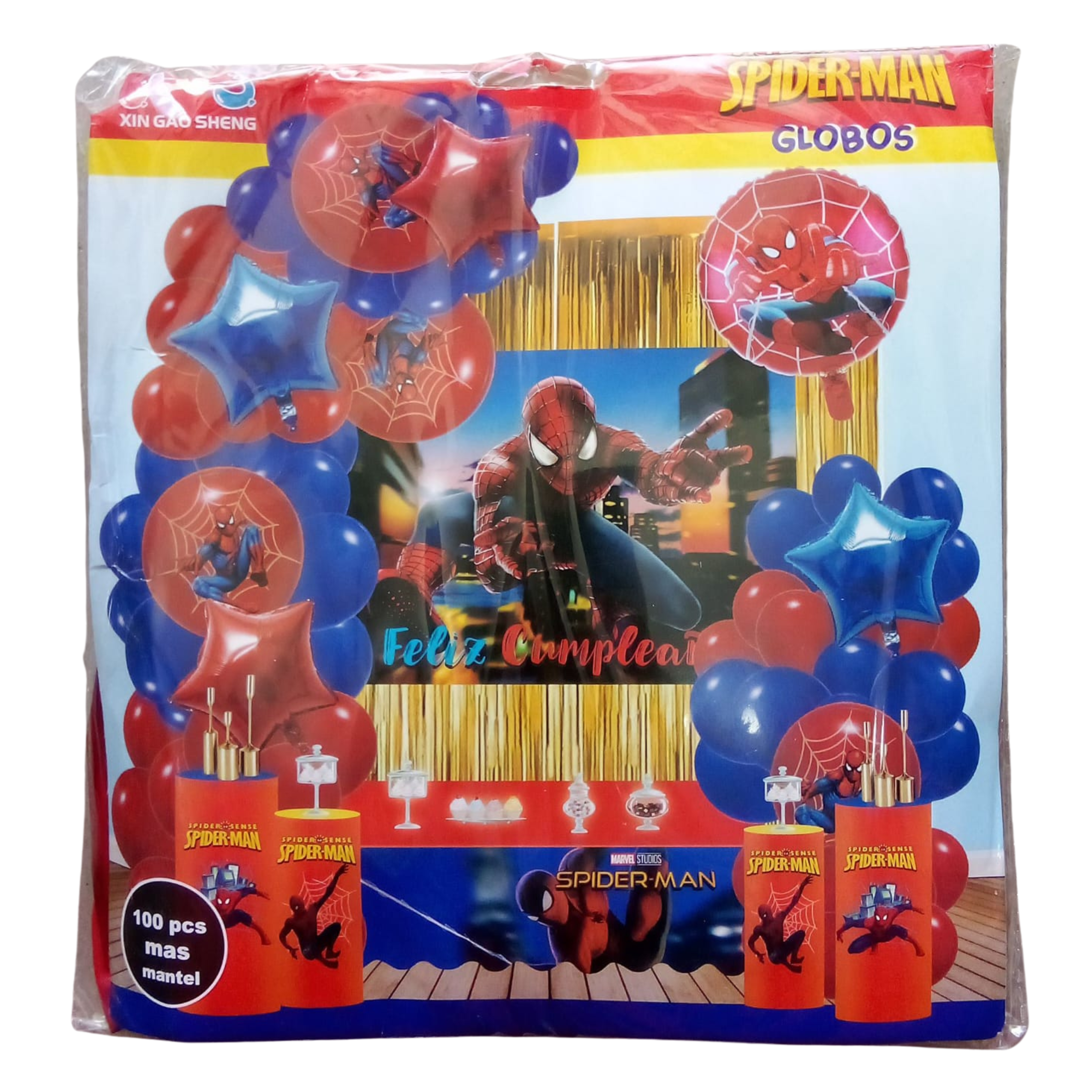 Kit de Decoracion globos - Fiesta Spider-Man - 100 pzs incluye mantel