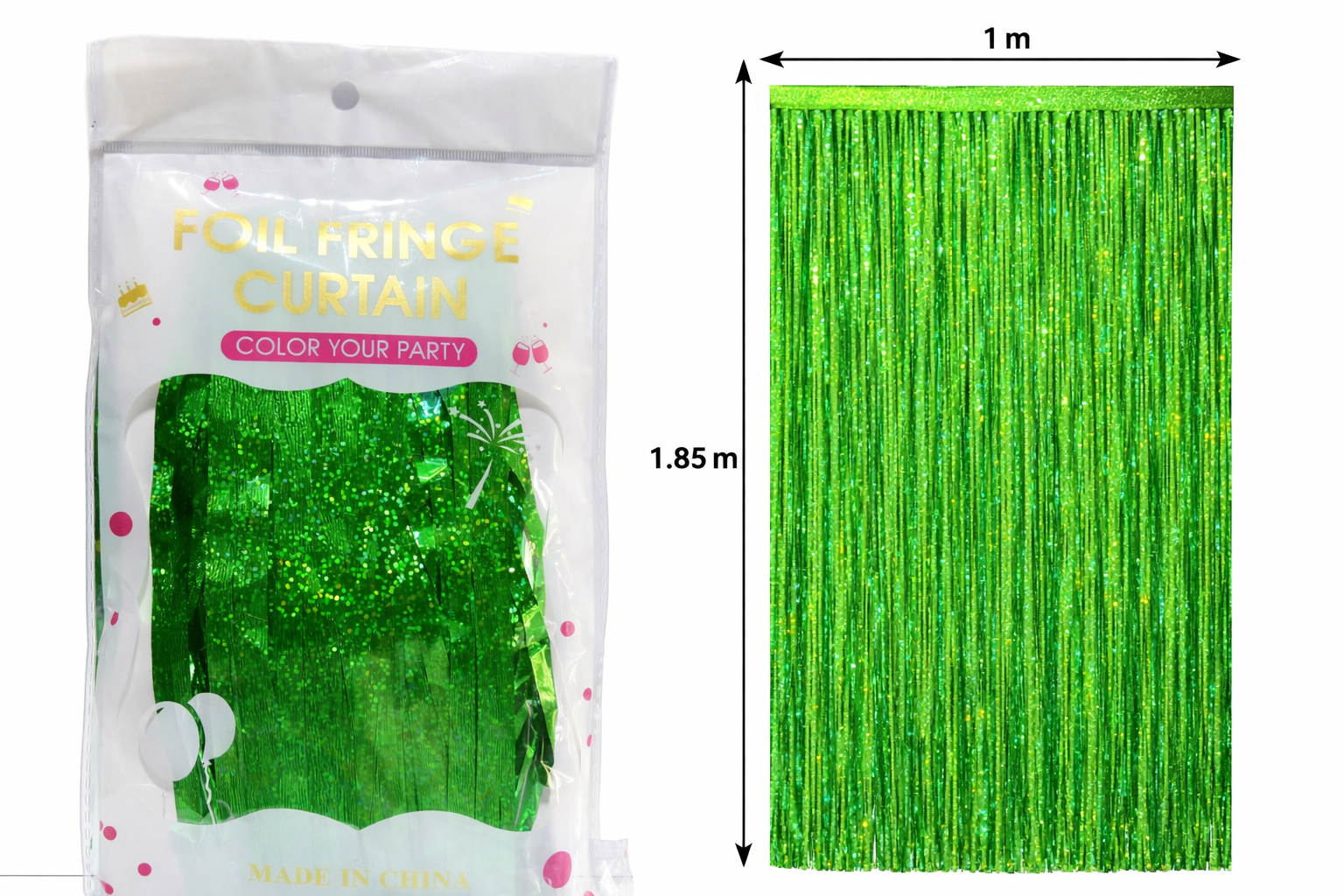 Cortina de Flecos -  Tornasol Verde 