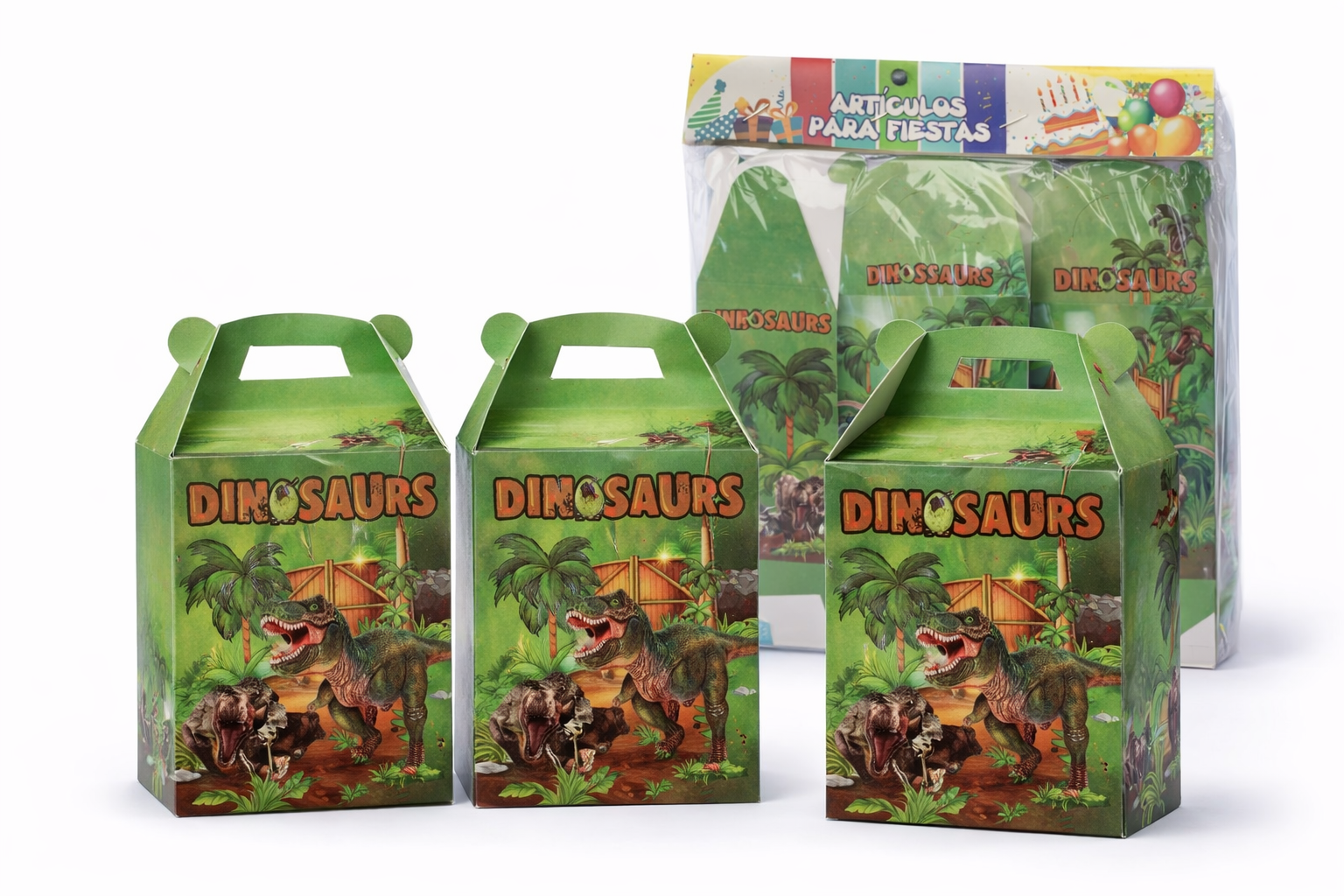 Cajas sorpresa fiesta de Dinosaurios - Paquete de 12 unid