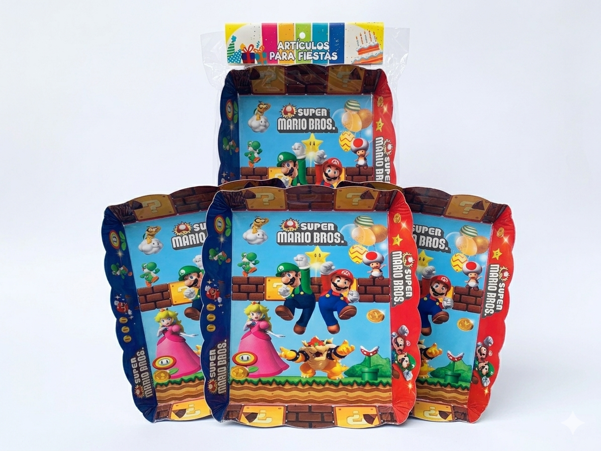 Paquete de 4 Charoles - Fiesta Super Mario Bros