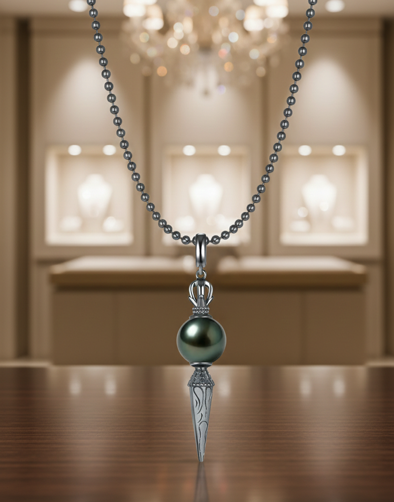 Genuine Tahitian Black Pearl Necklace for Women, 9-13mm  Seawater Pearl 