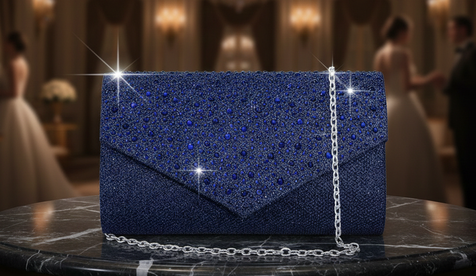 Women Evening Bag Clutch Rhinestone Envelope Party Handbag