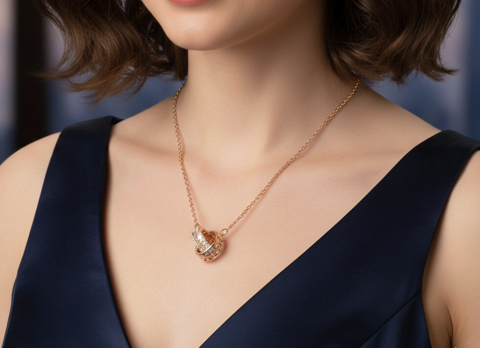 Linawe Moissanite Crystal Imitation Diamond Necklace for Women Trendy, Circle Pendant Stainless Steel Chain Necklaces