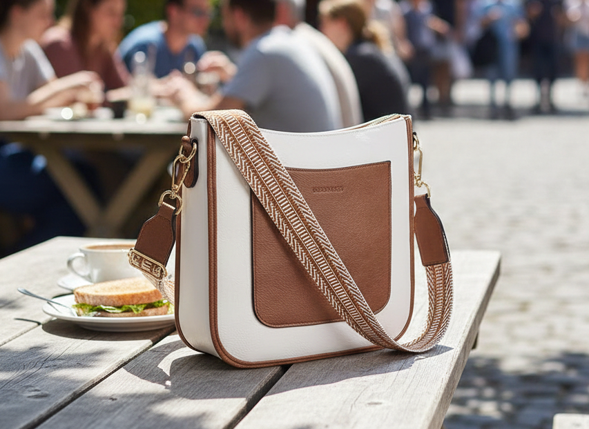 BOSTANTEN  Trendy Vegan Leather Bag | with Adjustable Guitar Strap