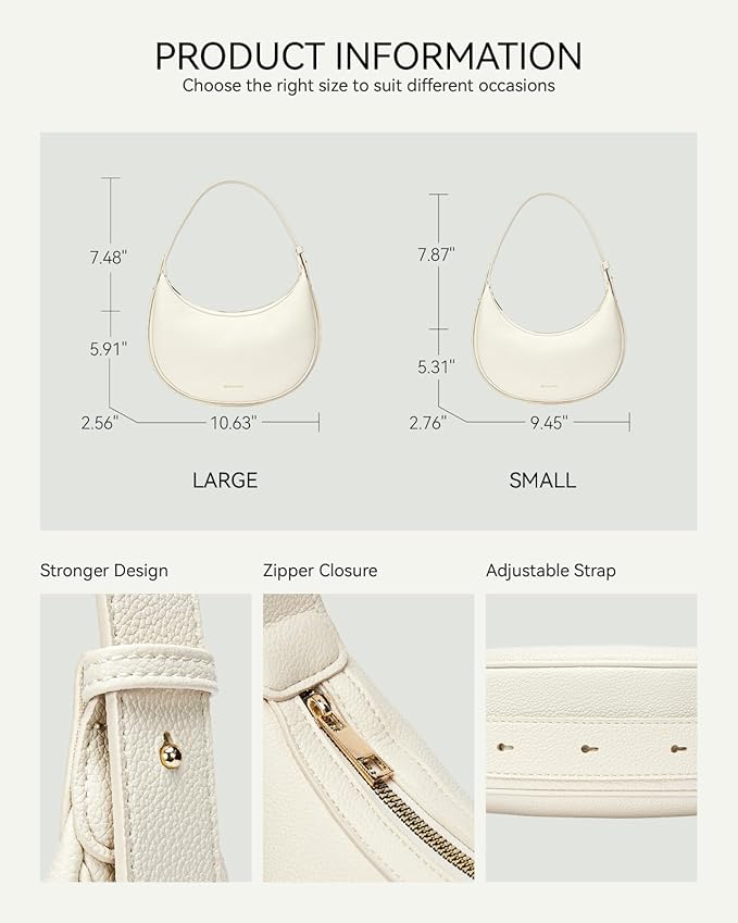 BOSTANTEN Crescent Shoulder Bag Vegan Leather Purses for Women 