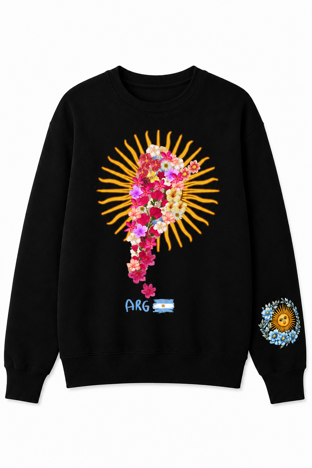 Buzo Argentina País Flores rojas 