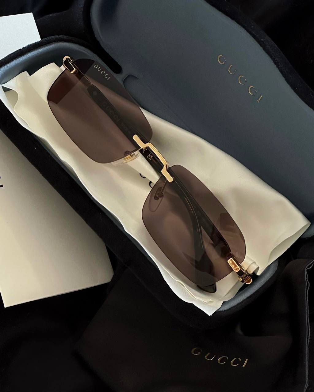 Gucci Rectangle Shape Tortoise 