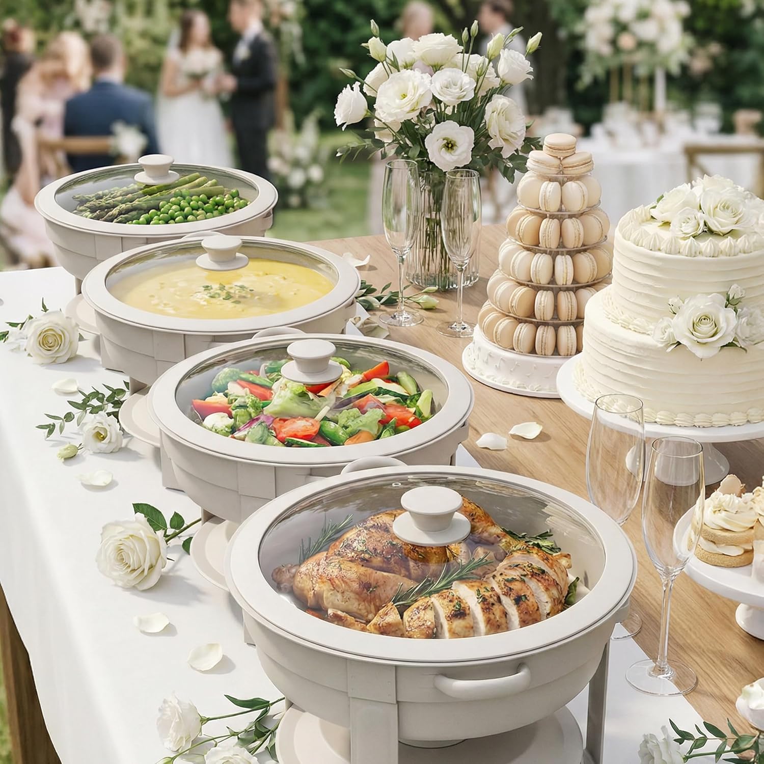 6QT Round Chafing Dish Set of 4