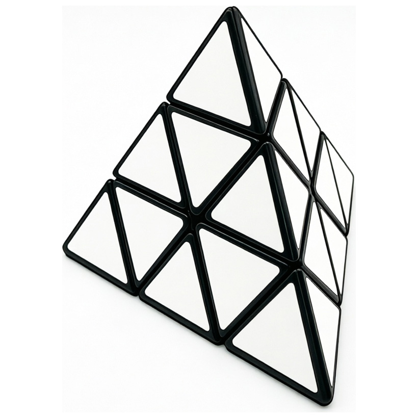 Tricky Pyraminx with White Stickers
