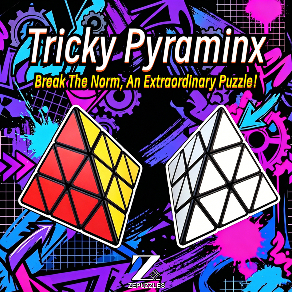 Tricky Pyraminx with Four-Color Stickers