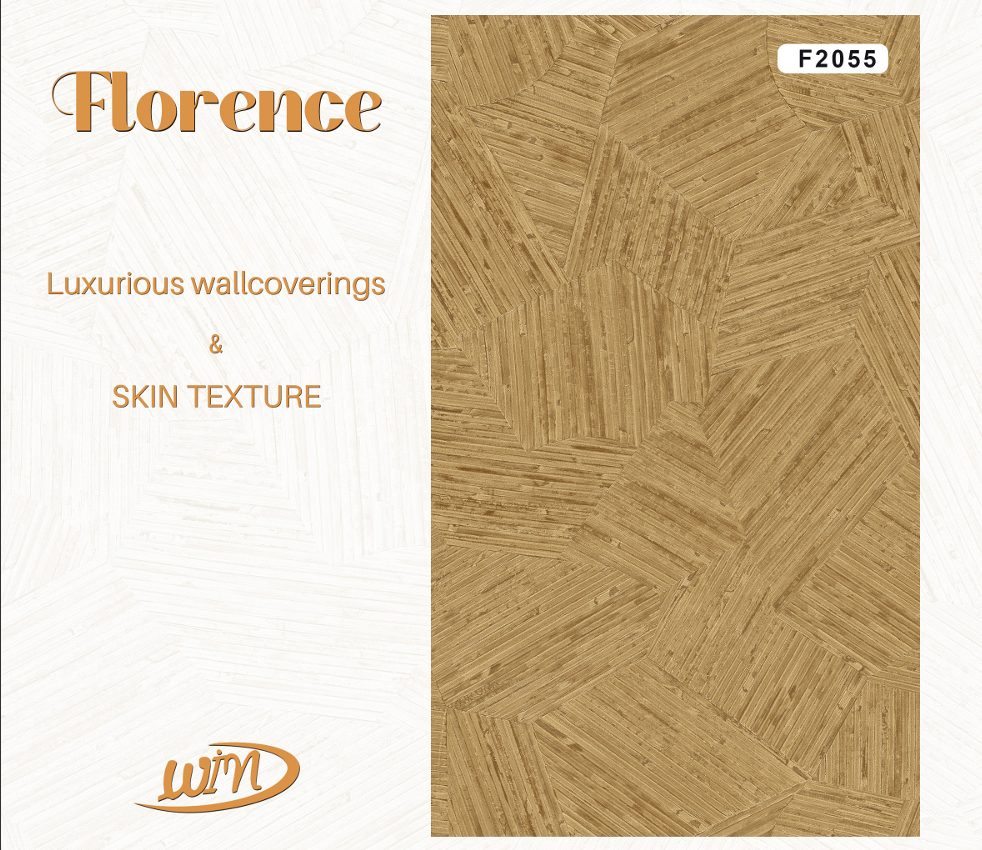 Non-woven wallpaper leaves cream copper metallic 