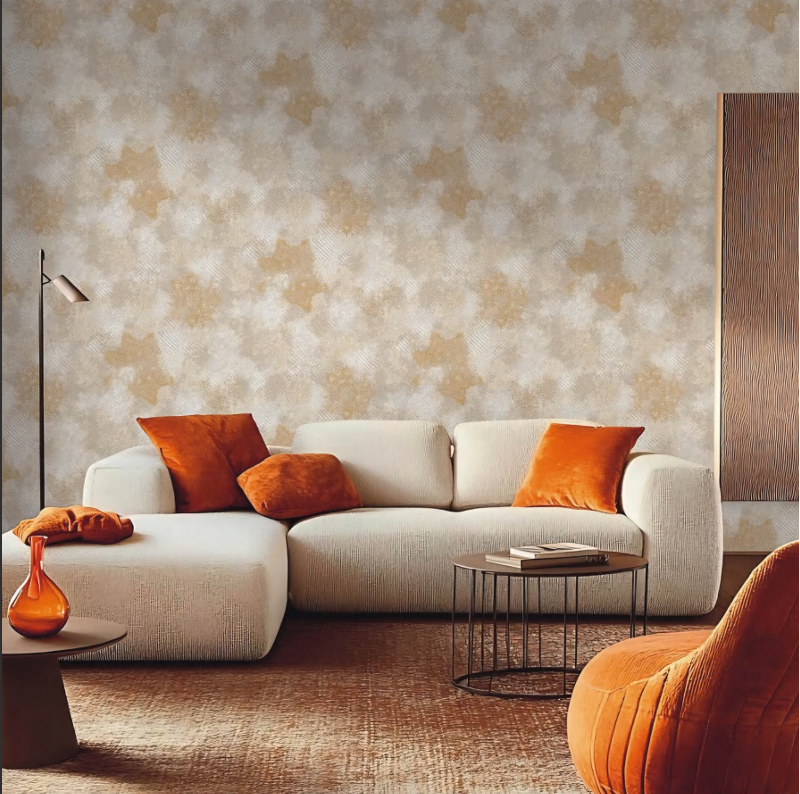 Damask Beige Textured Wallpaper 50 Sq.ft Roll for Wall Decor