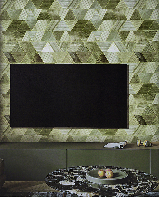 Geometric Green Marble Wallpaper