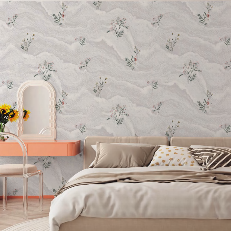 Floral Accent Wall Wallpaper