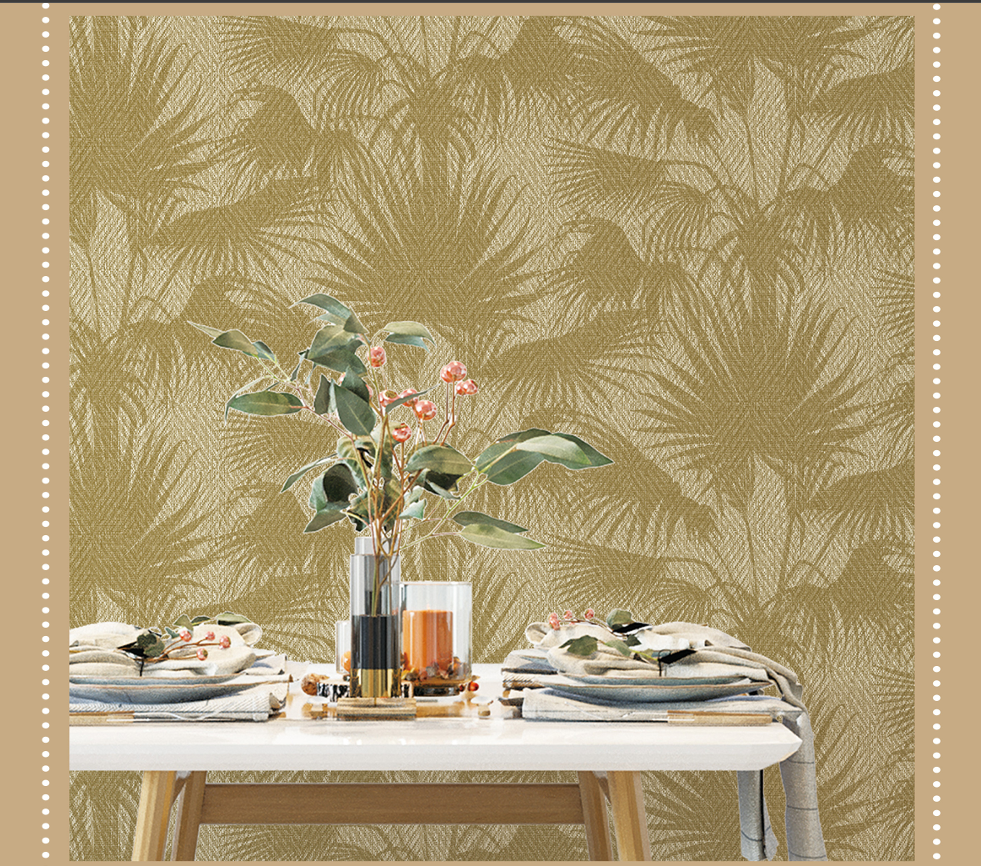 Tropical Palm Pattern PVC Wallpaper Set