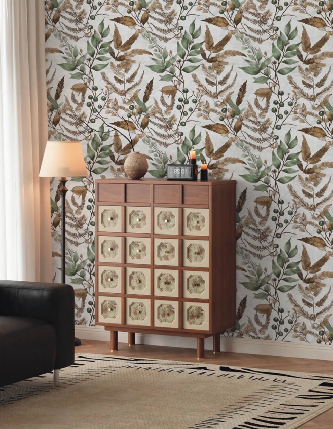 Buy Vintage Plant Leaves Wallpaper