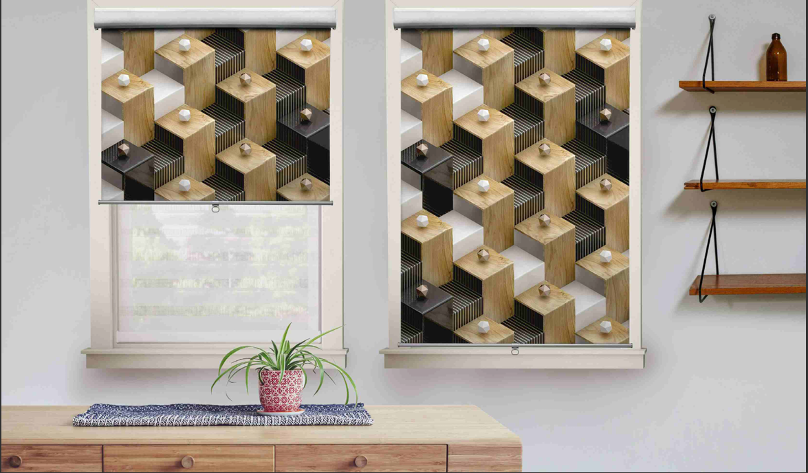 Damask Pattern Roller Blinds for Windows