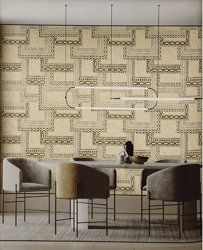 Retro Arch Lines - Sage & Olive Mid Century Modern Wallpaper⁠