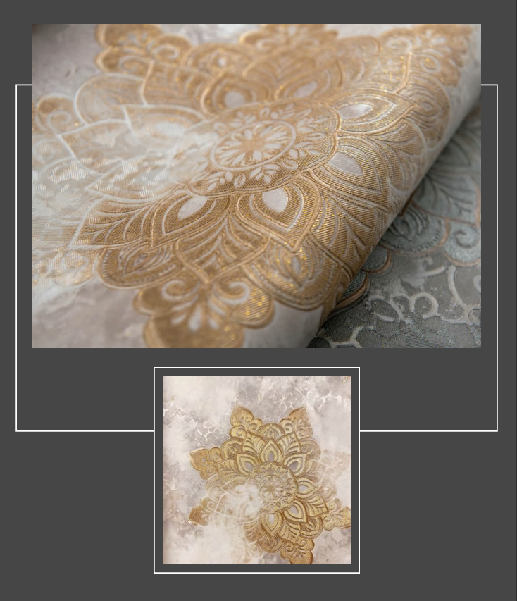 Damask Beige Textured Wallpaper 50 Sq.ft Roll for Wall Decor