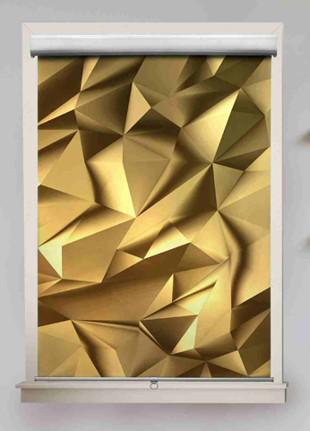 Golden Geometric Roller Blinds